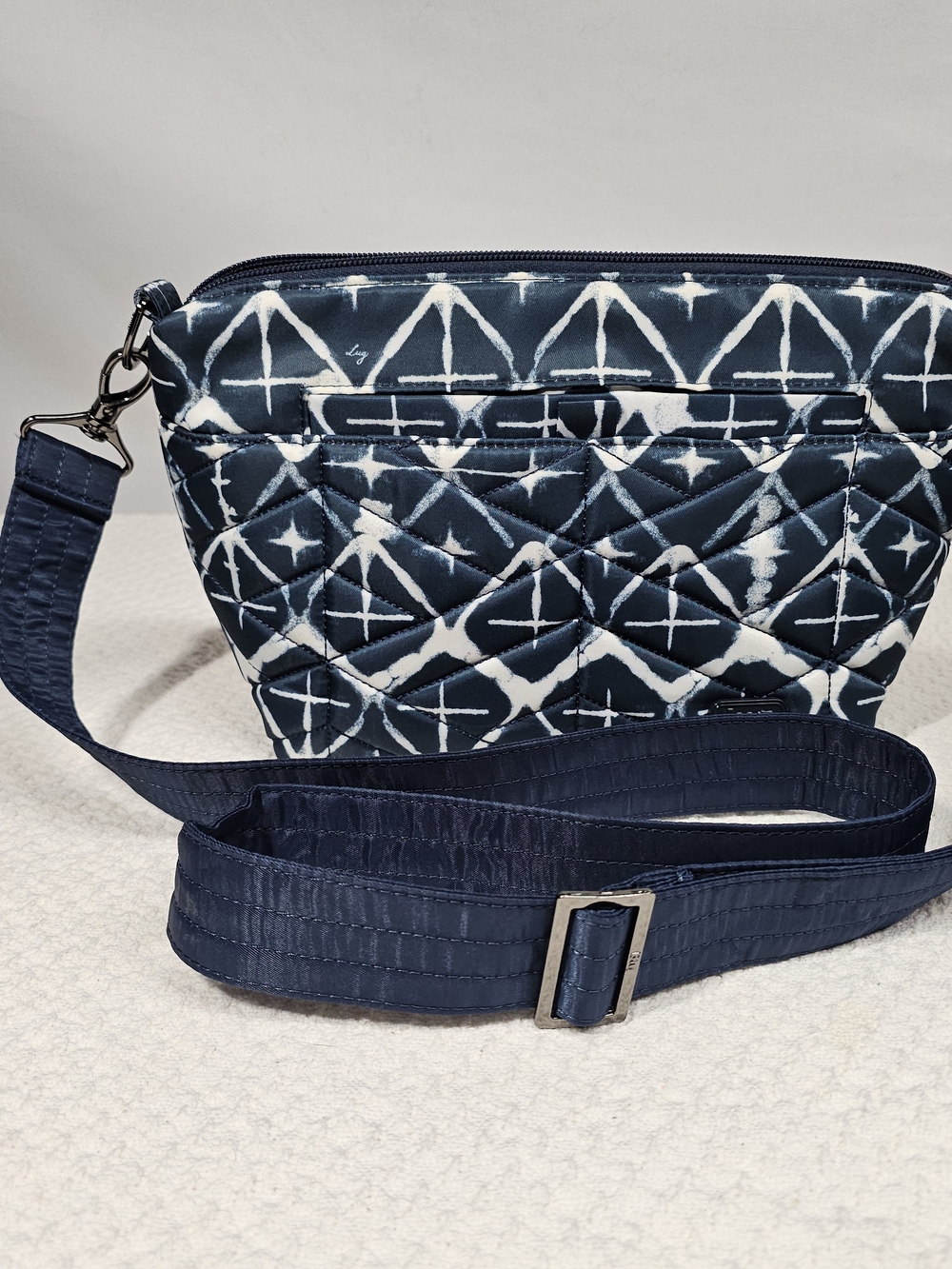 Lug Flare Crossbody Bag In Navy Diamond - Women